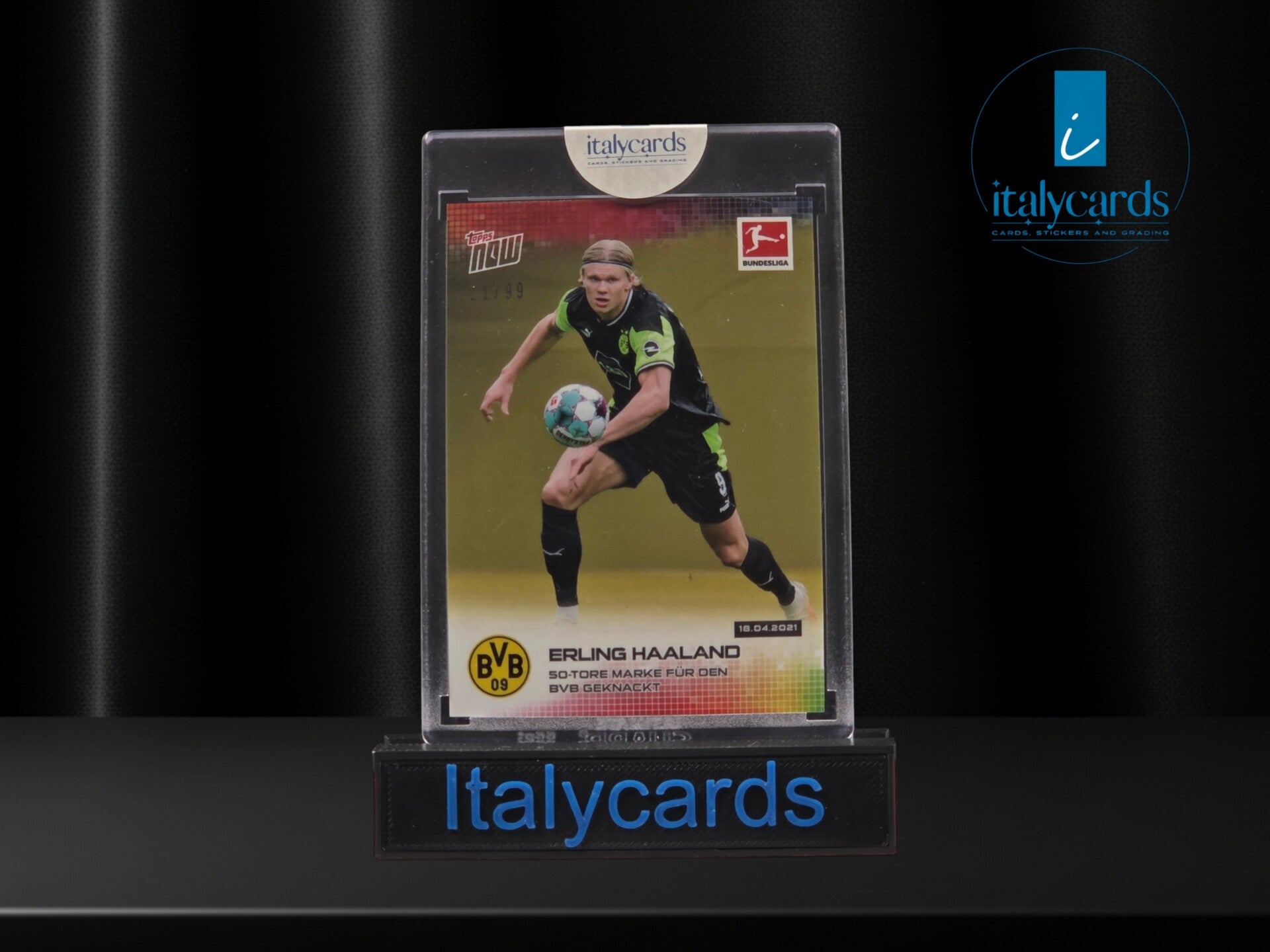 2021 TOPPS NOW BUNDESLIGA ERLING HAALAND YELLOW 21/99