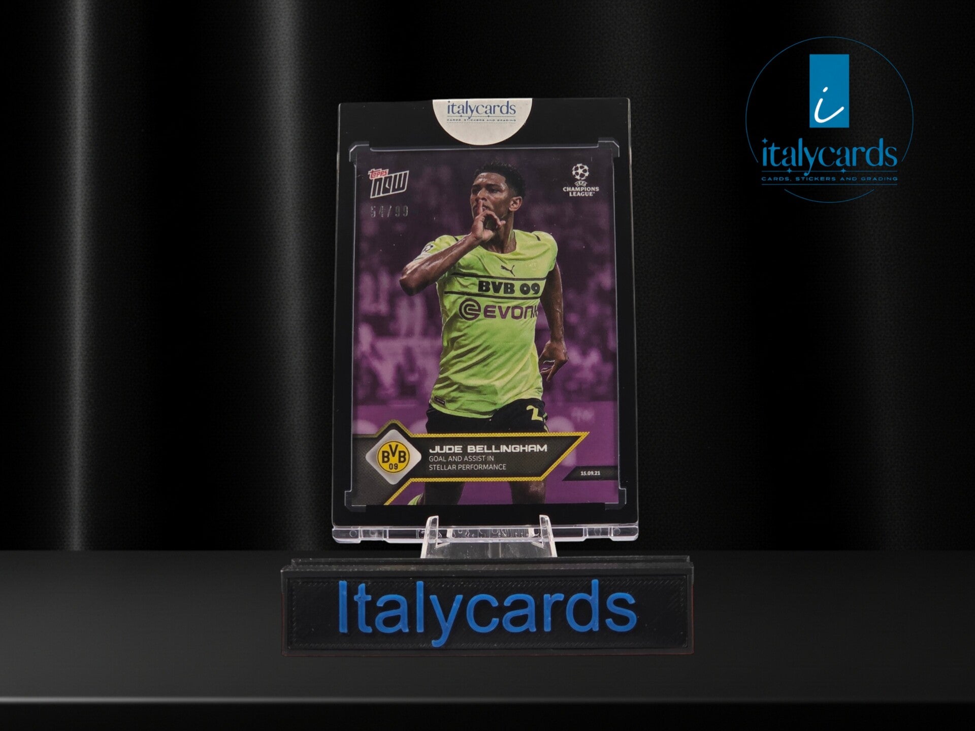 2022 TOPPS NOW UCL JUDE BELLINGHAM PURPLE 54/99