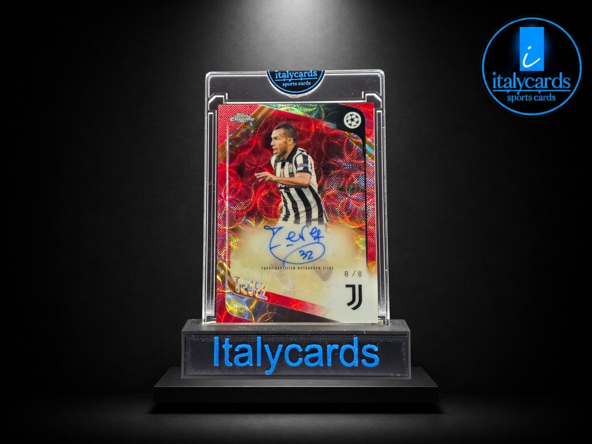 2025-26 TOPPS CHROME UCC CARLOS TEVEZ AUTOGRAFO 8/8