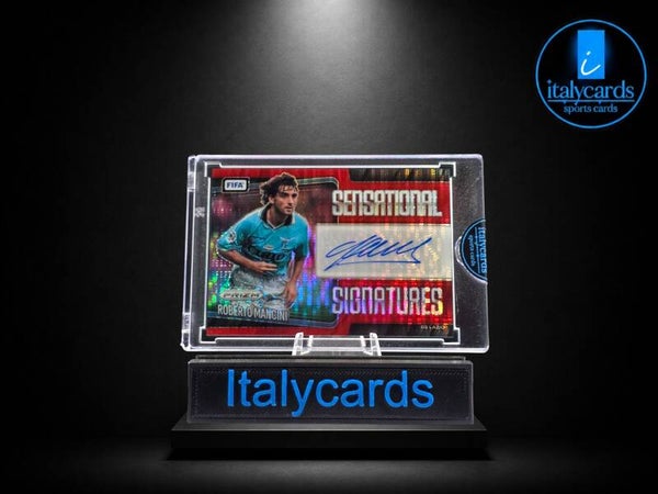 2025-26 PANINI PRIZM FIFA SOCCER ROBERTO MANCINI AUTOGRAFO RED PULSAR