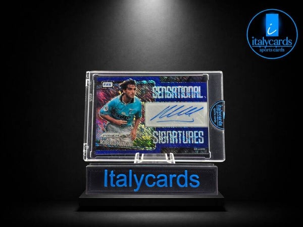 2025-26 PANINI PRIZM FIFA SOCCER ROBERTO MANCINI AUTOGRAFO BLUE SHIMMER