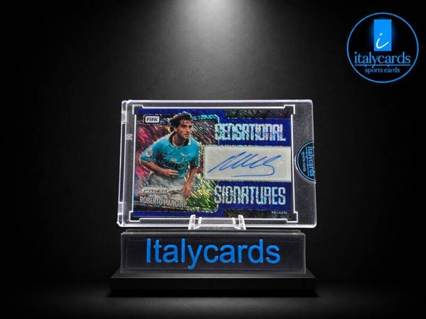 2025-26 PANINI PRIZM FIFA SOCCER ROBERTO MANCINI AUTOGRAFO BLUE SHIMMER