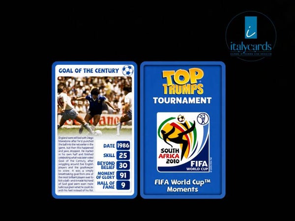 2010 TOP TRUMPS TOURNAMENT GOAL OF THE CENTURY MARADONA