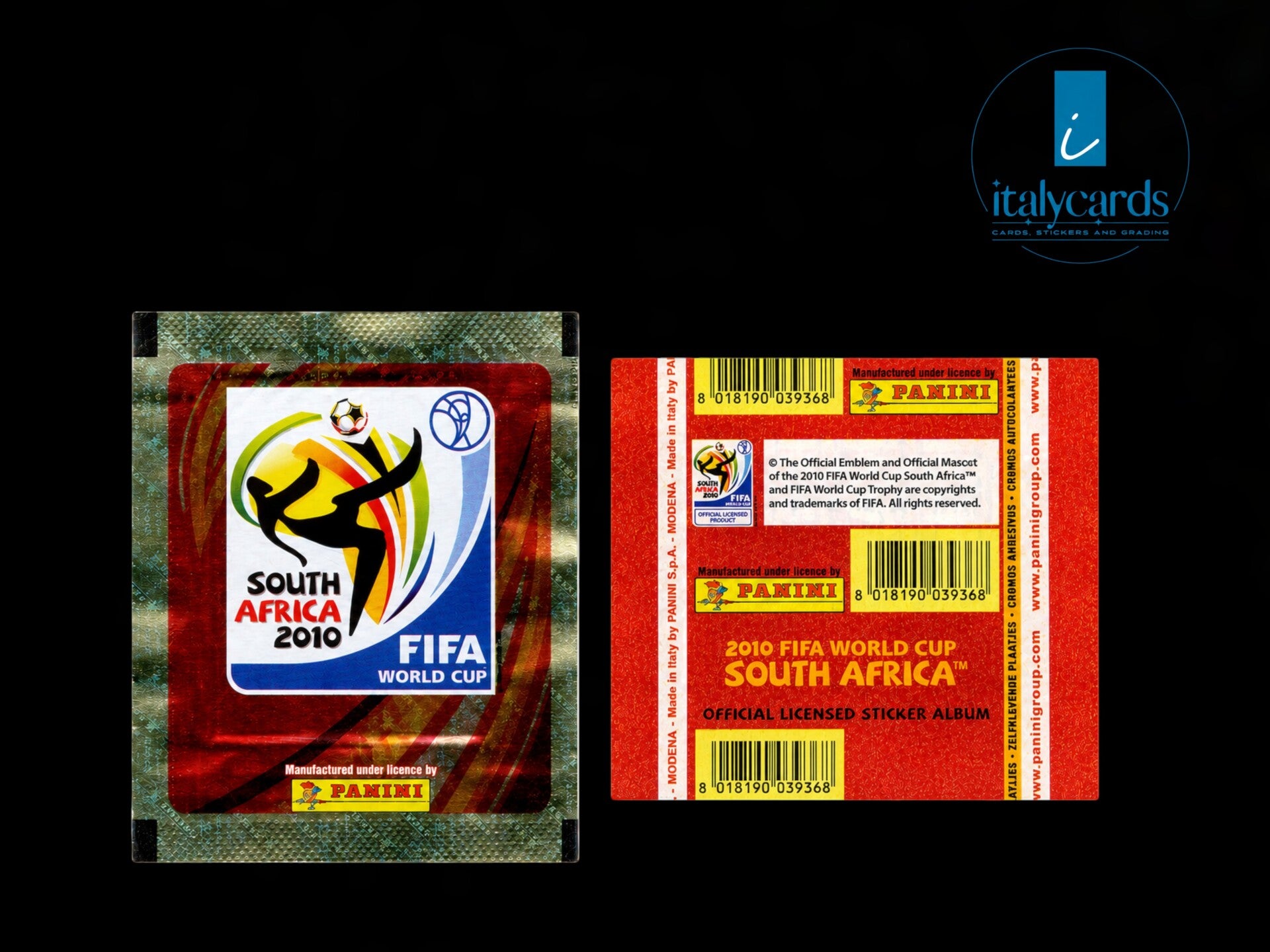 2010 PANINI SOUTHAFRICA WC BARCODE GIALLO  BUSTINA