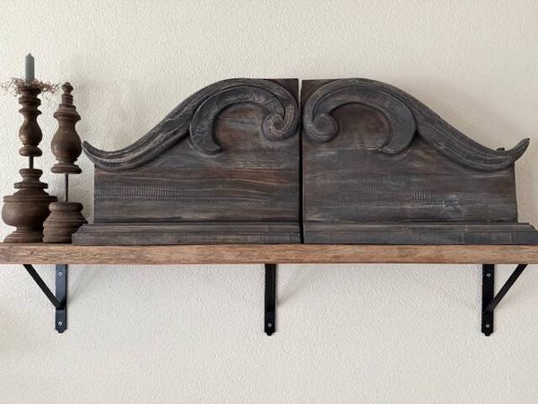 1084, Raampaneel Ornament Old Brown donker, set bestaat uit twee delen, set B.