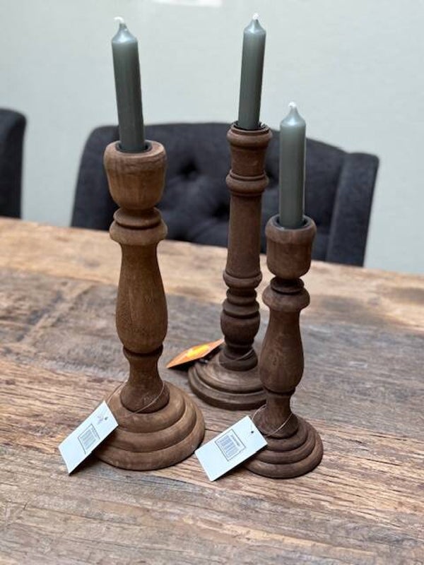 2037, Gehele set By Mooss kandelaars 3 stuks, 30, 30 en 25cm hoog
