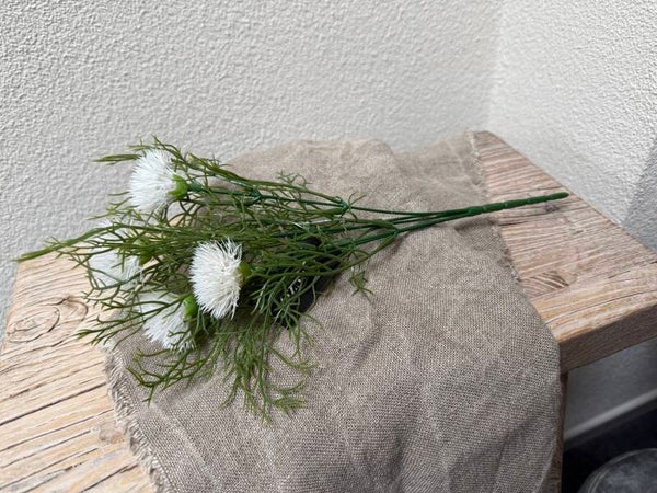 3070, Kunst Nigella , witte bloem, 31cm