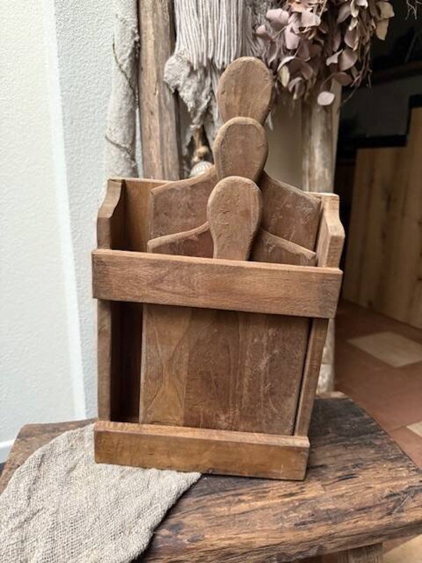 1027, Set 3 Snijplankjes in houder, 42cm hoog en 23cm breed