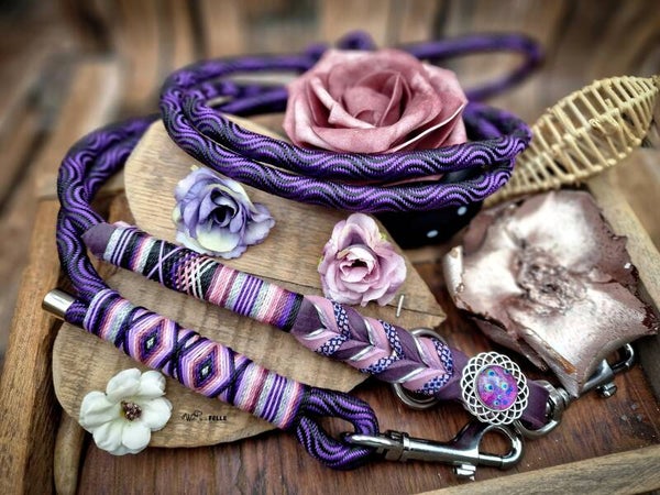 Schnäppchenleine Spiralino Schwarz/Lila Mädi