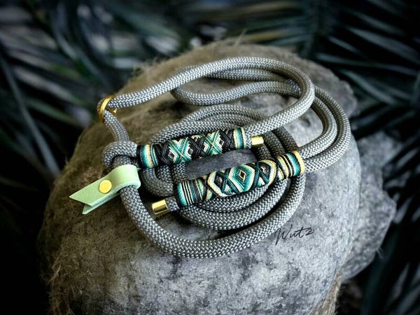 Retrieverleine Modell "Grau/Mint"