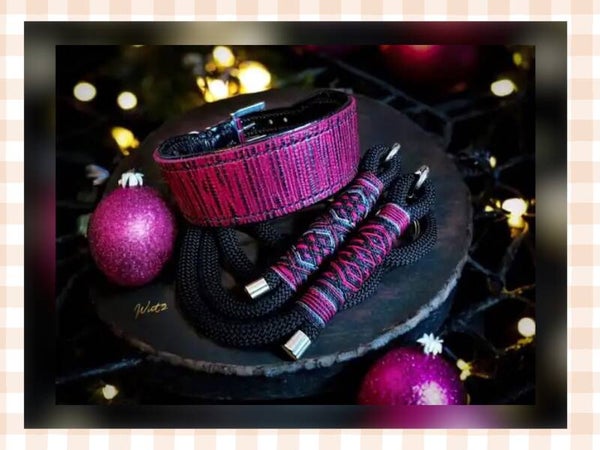 Leder Handgenäht  "Vintage Pink/Schwarz“