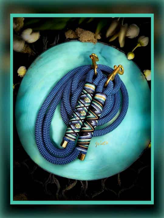 Sofortkauf-Leine Denim/Aqua