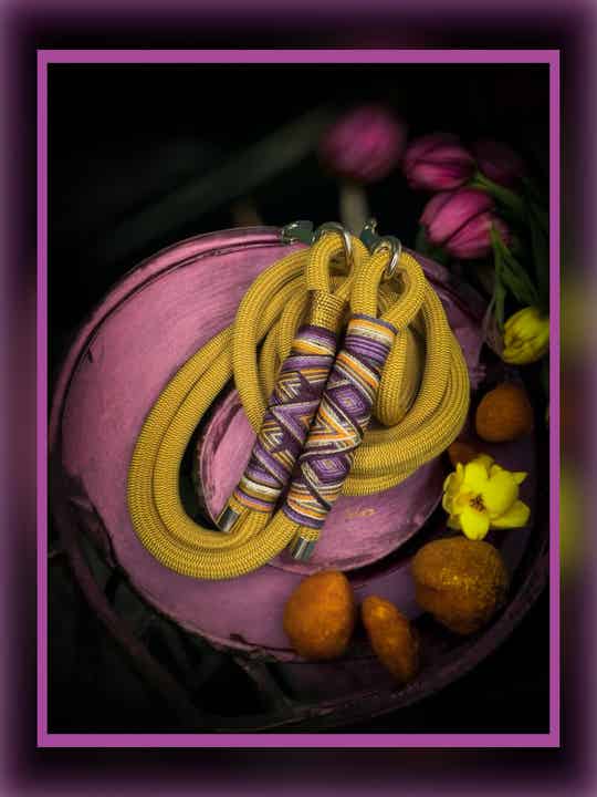 Sofortkauf-Leine Senf/Orchidee