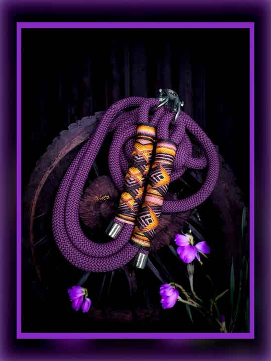 Sofortkauf-Leine Aubergine/Orange