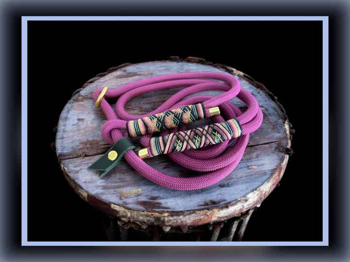 Sofortkauf-Retrieverleine Beerchen/Denim HU ab 36cm 1,5m mit Handschlaufe