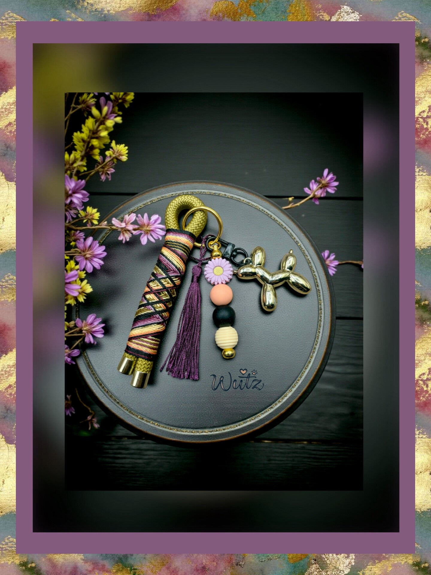 Sofortkauf BalloonWutz-Anhänger „Goldige Malve““