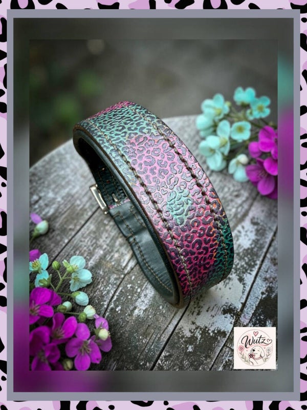 Sofortkauf-Halsband Leo Mint/Rosa HU 36-42cm
