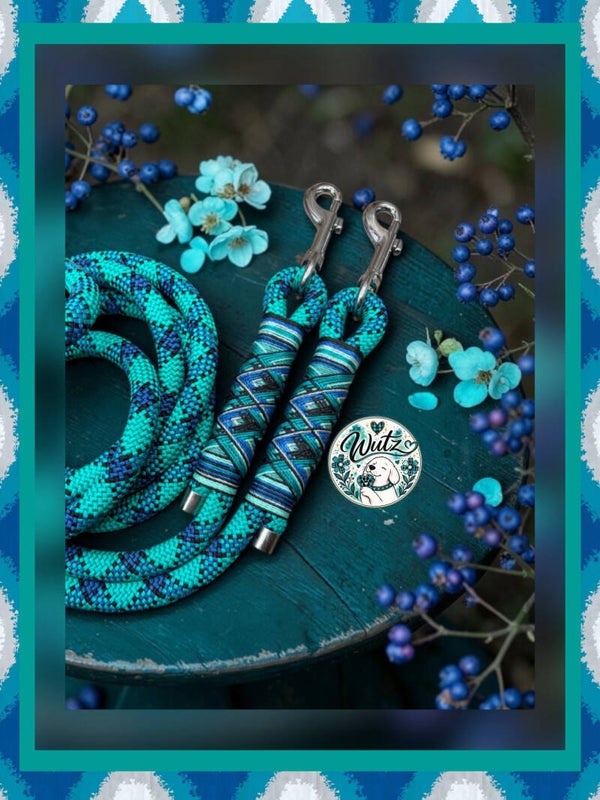 Sofortkauf-Leine Unikat Aqua/Indigo