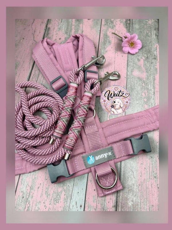 Sofortkauf-Leine Rosenholz/MalveSwirl 8mm (ohne Geschirr)