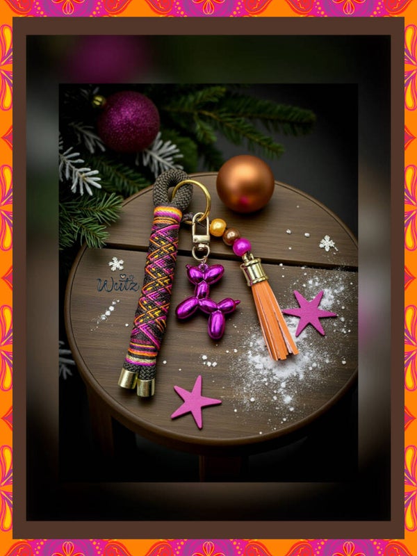 Sofortkauf BalloonWutz-Anhänger „Strichmandl Espresso/Orange/Pink“