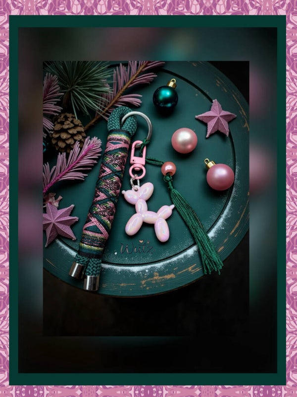 Sofortkauf BalloonWutz-Anhänger „Smaragd/Rosa“