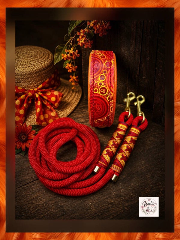 Leder Handgenäht  "Feuer & Flamme“