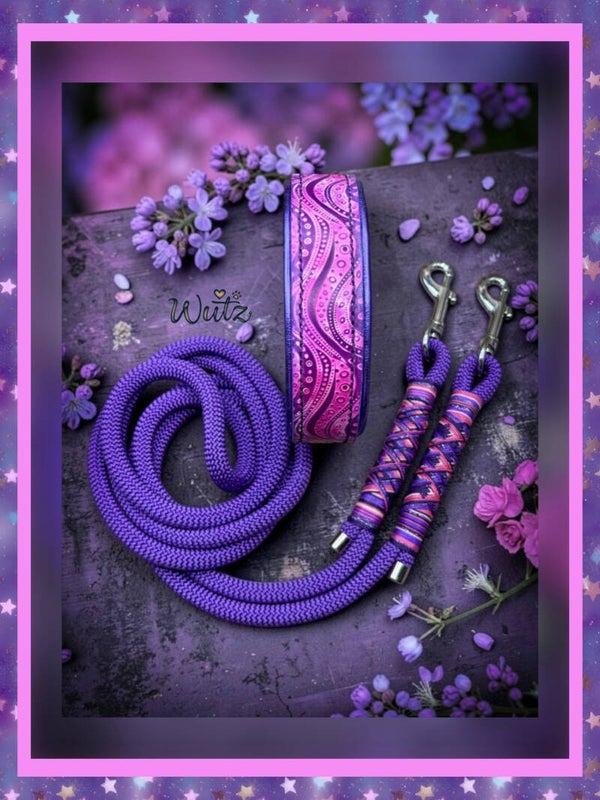 Leder Handgenäht  "Purple/RosaPink“