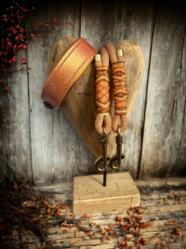 Leder Handgenäht "Schimmer Apricot"