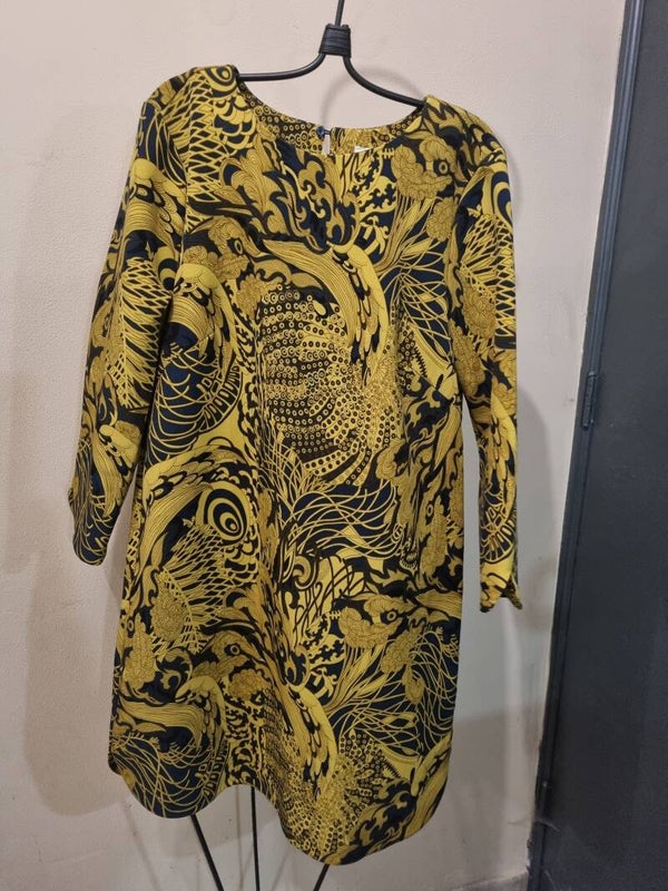 Robe bleue marine et jaune, taille 36, h&m