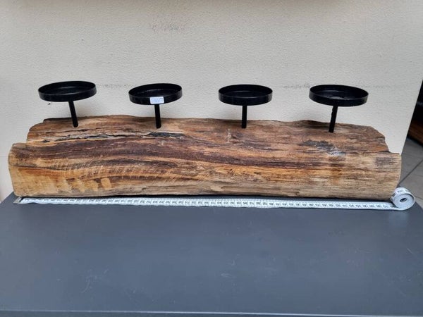 bougeoir en bois avec support pour bougies noirs