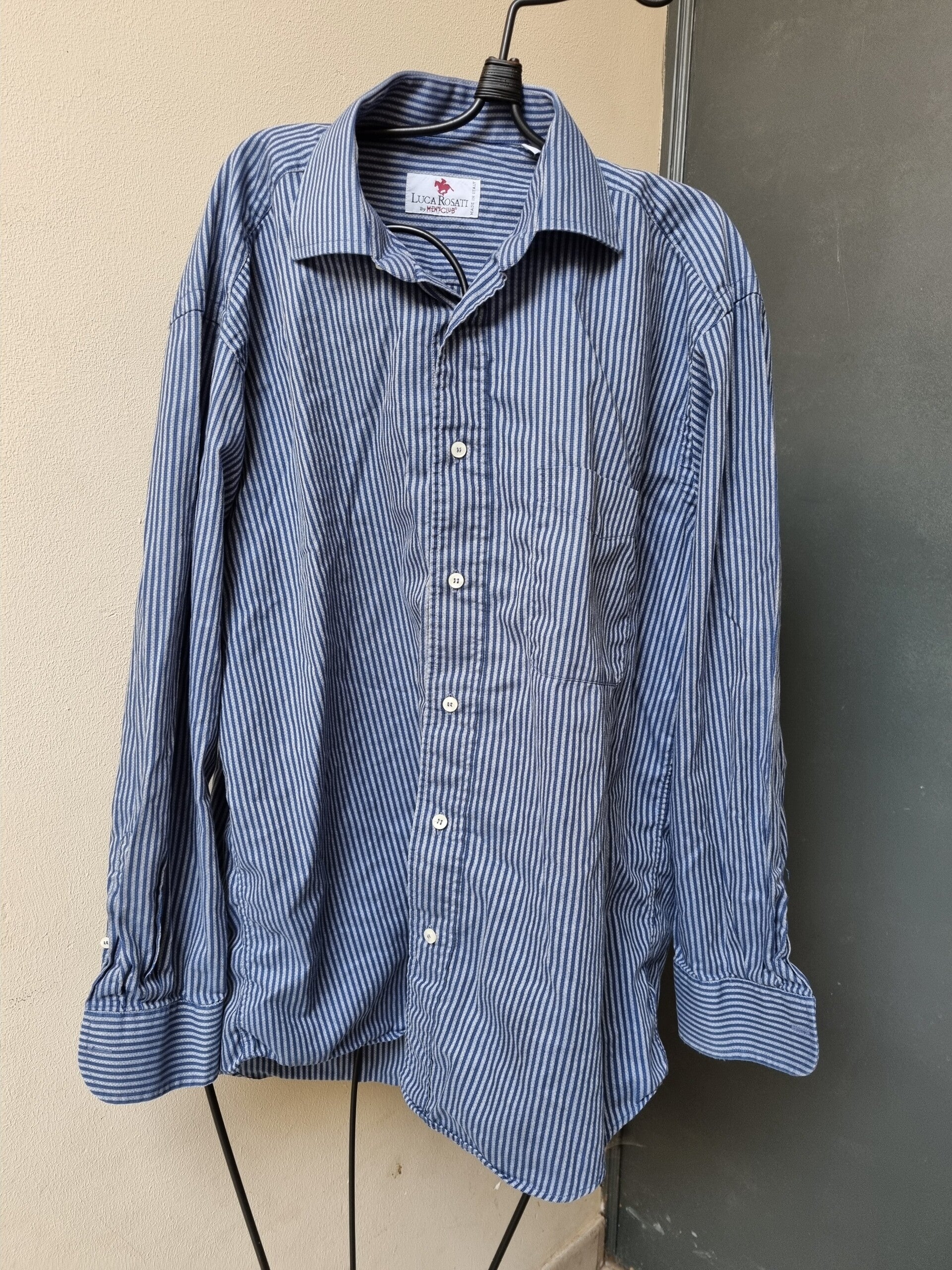 chemise bleue lignée Xl Luca Rosati
