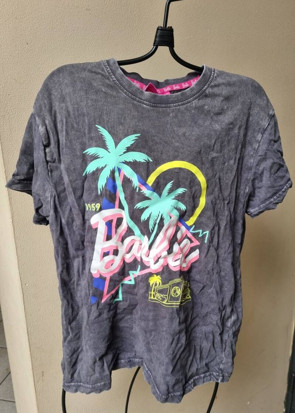 t-shirt gris Barbie, avec dessin, 10/11 ans