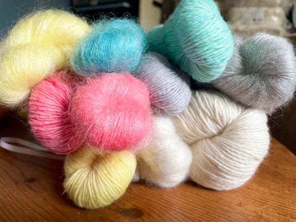 Kit Six Wives shawl • Merino single • Mohair&Soie