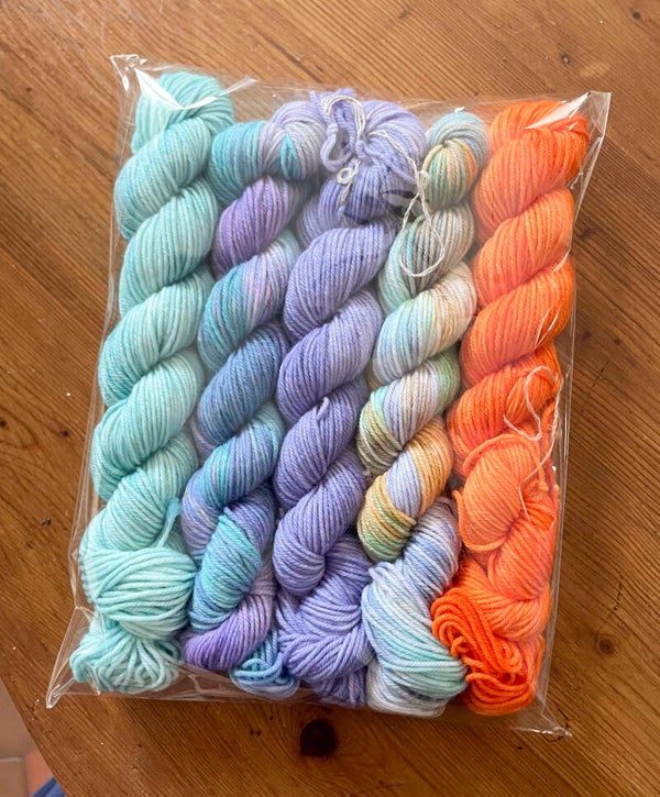 Kit de minis • Merino Nylon • orange>bleu