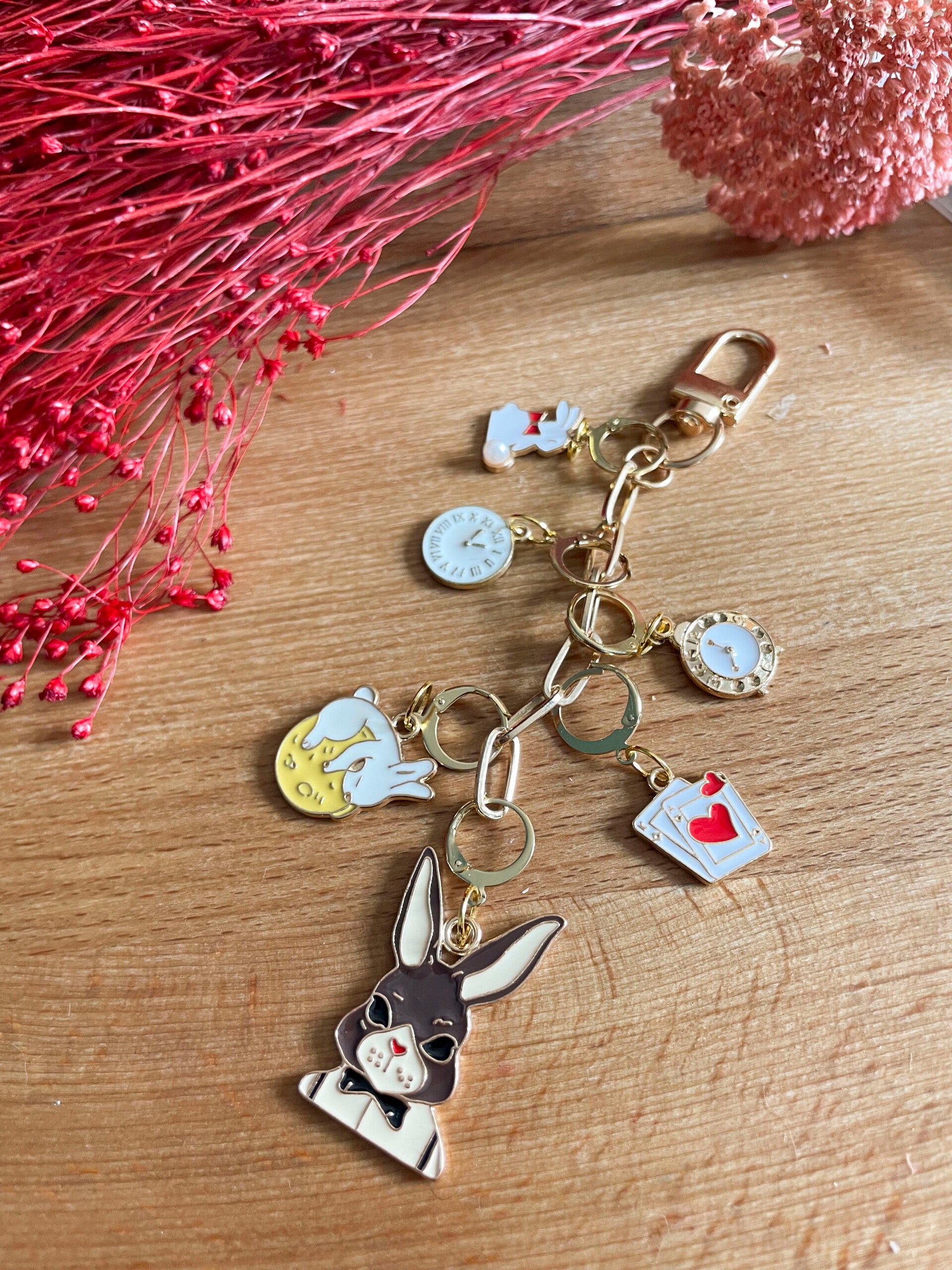 Lot anneaux Porte-clés #3 • inspiration Alice