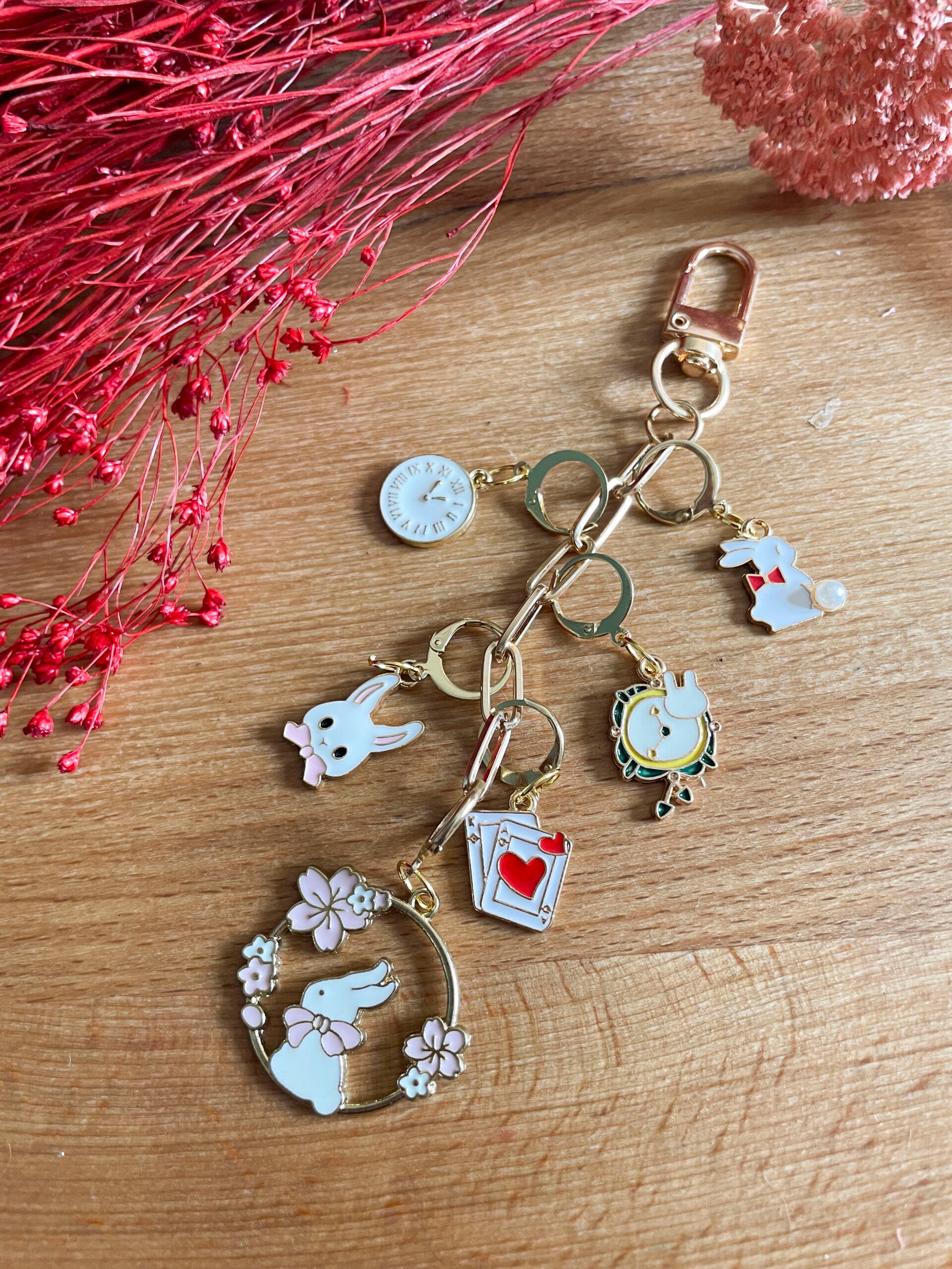 Lot anneaux Porte-clés #4 • inspiration Alice