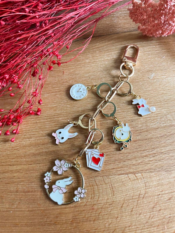 Lot anneaux Porte-clés #4 • inspiration Alice