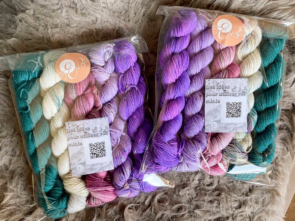 Kit de minis • Merino Nylon • violet>bleu