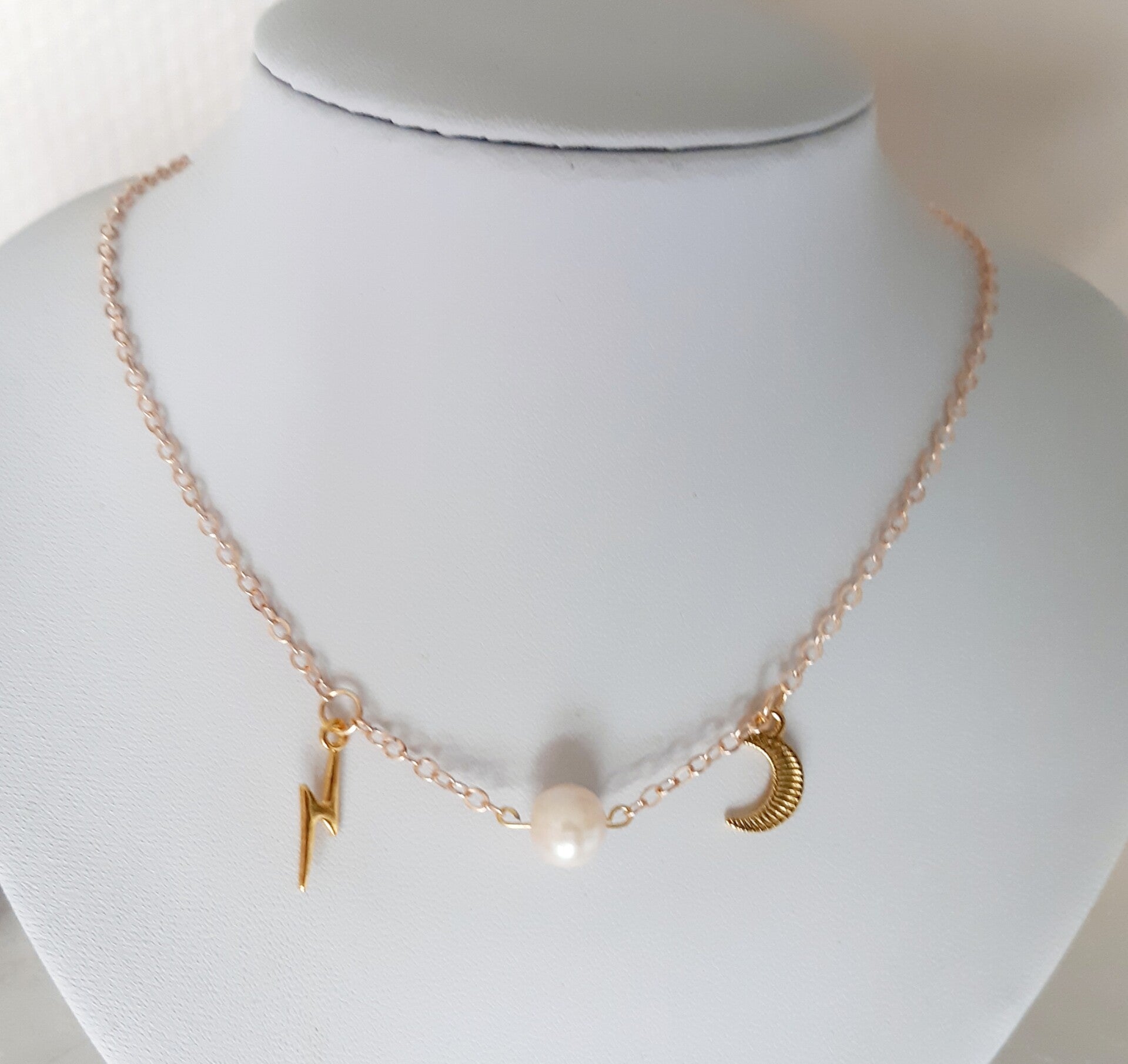 Collier éclair et lune