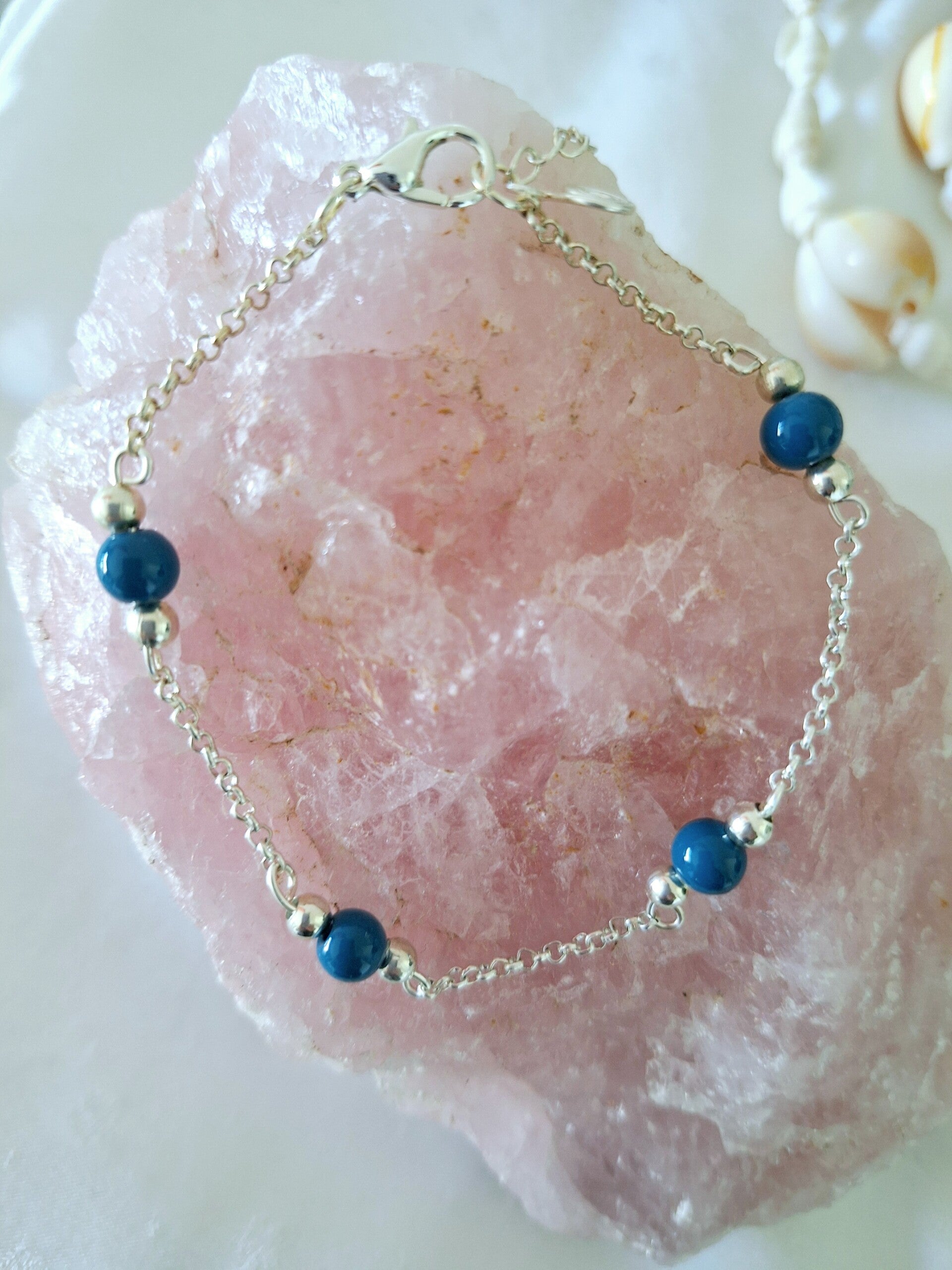 Bracelet bleu pétrole