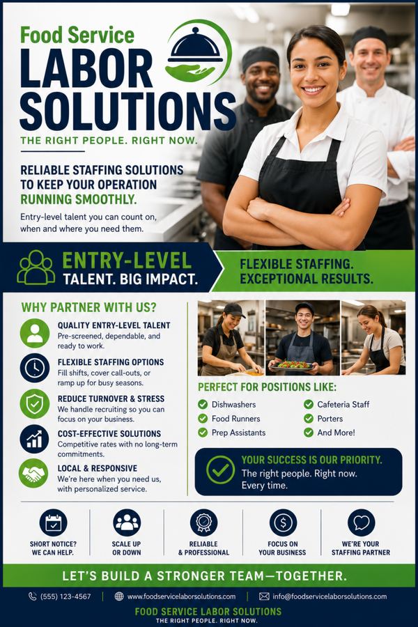 FOOD SERVICE LABOR SOLUTIONS (Entry Level)