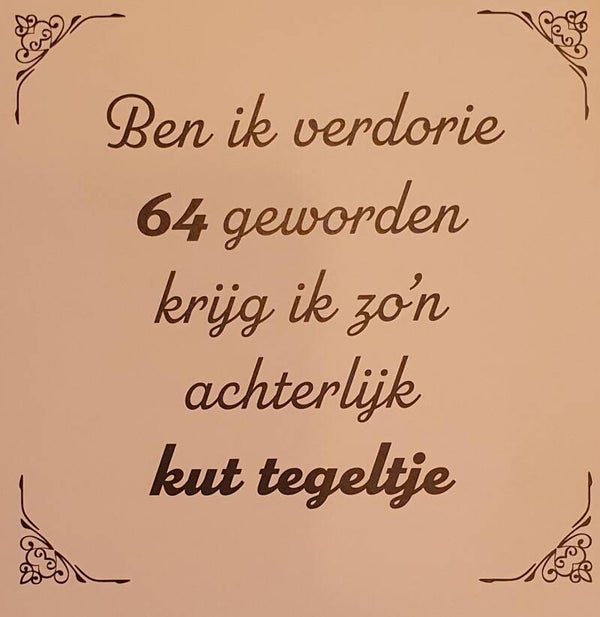 Tegeltje 64 jaar