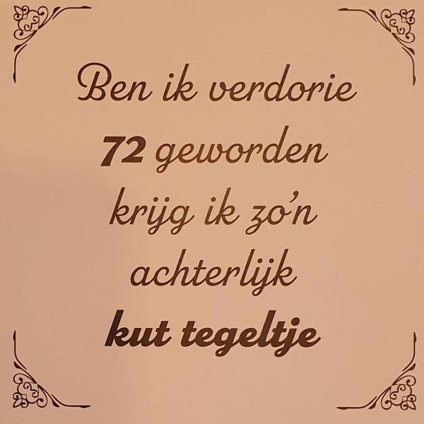 Tegeltje 72 jaar