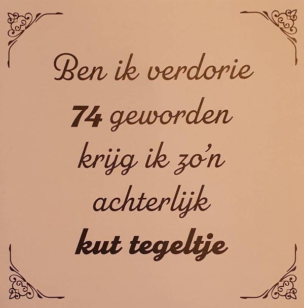 Tegeltje 74 jaar