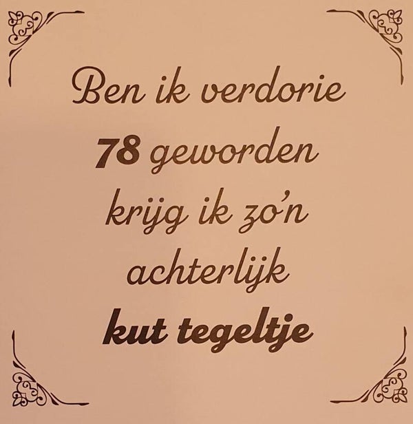Tegeltje 78 jaar