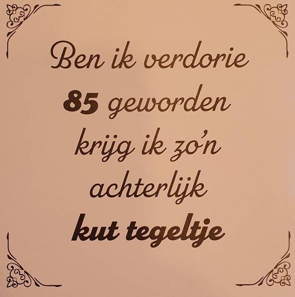Tegeltje 85 jaar