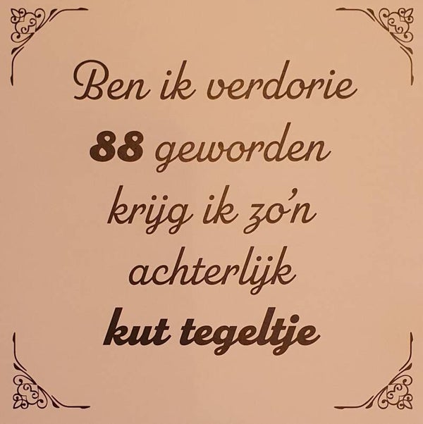 Tegeltje 88 jaar