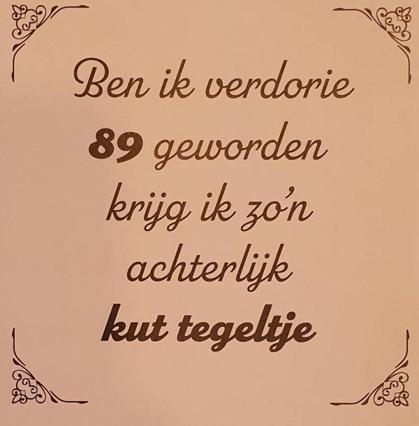 Tegeltje 89 jaar