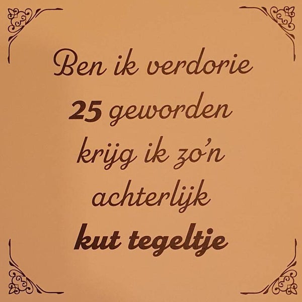 Tegeltje 25 jaar