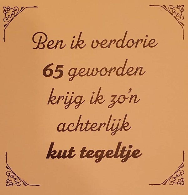 Tegeltje 65 jaar